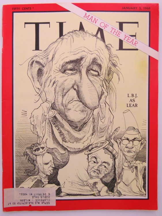 TIME MAGAZINE, JANUARY 5, 1968 (L.B.J. AS LEAR, MAN OF THE YEAR)
