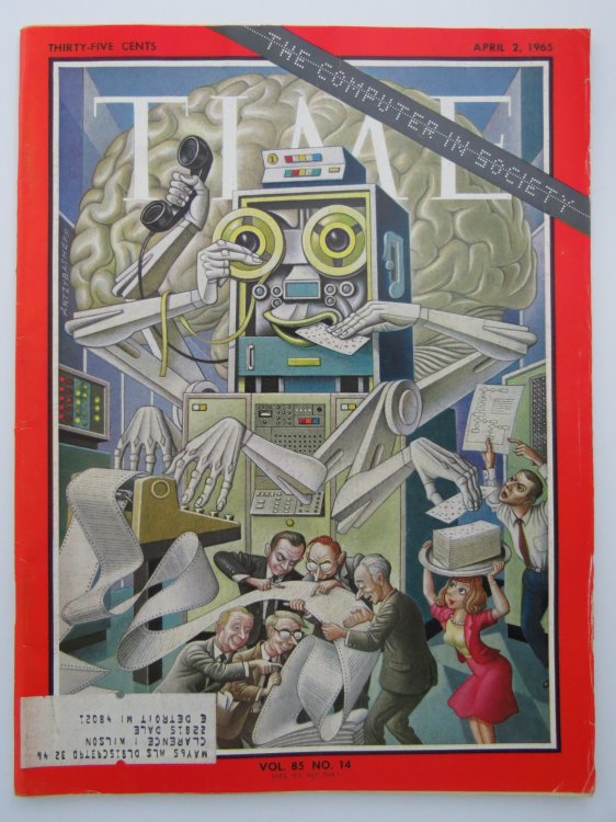 TIME MAGAZINE APRIL 2, 1965 (THE COMPUTER IN SOCIETY COVER)