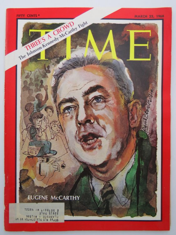 TIME MAGAZINE MARCH 22, 1968 (THE JOHNSON - KENNEDY - MCCARTHY FIGHT)