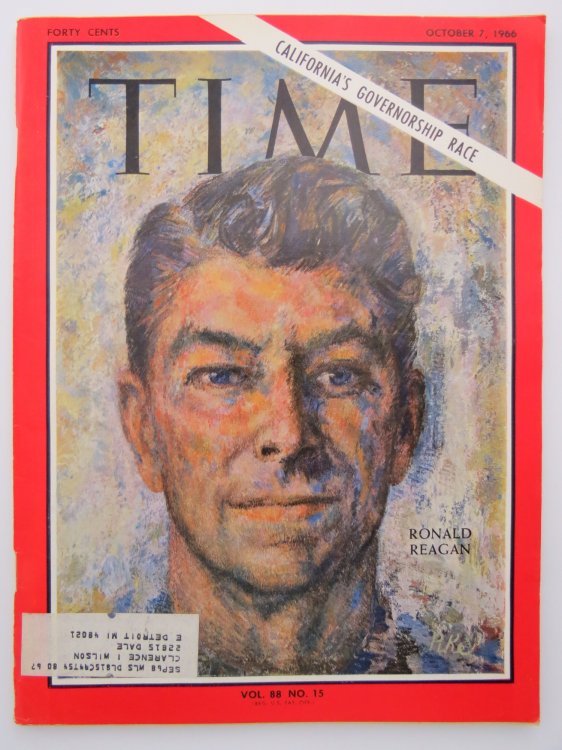 TIME MAGAZINE OCTOBER 7, 1966 (RONALD REAGAN, CALIFORNIA'S GOVERNORSHIP RACE)