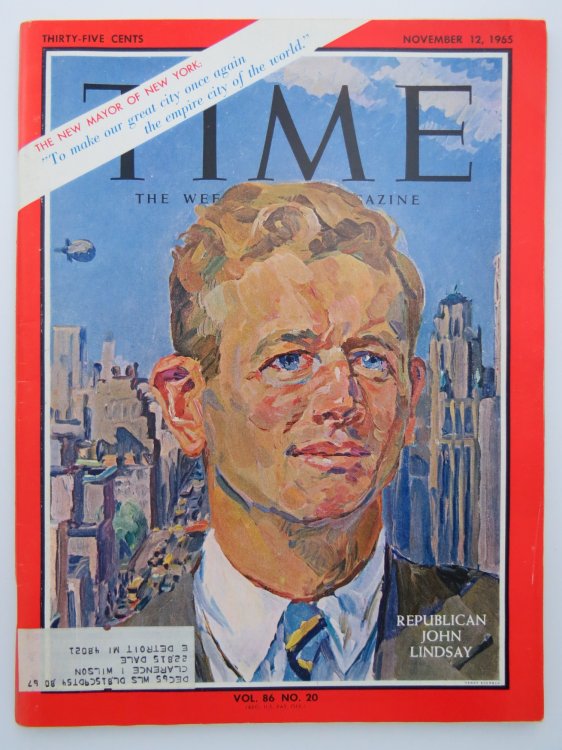 TIME MAGAZINE NOVEMBER 12, 1965 (MAYOR OF NEW YORK JOHN LINDSAY)