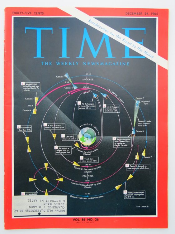 TIME MAGAZINE DECEMBER 24, 1965 (RENDEZVOUS ON THE ROAD TO THE MOON)