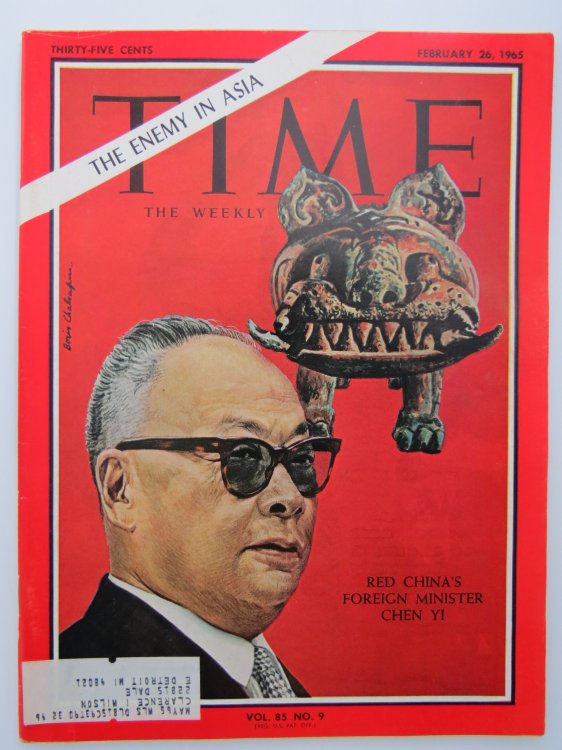 TIME MAGAZINE FEBRUARY 26, 1965 (RED CHINA'S FOREIGN MINISTER CHEN YI)