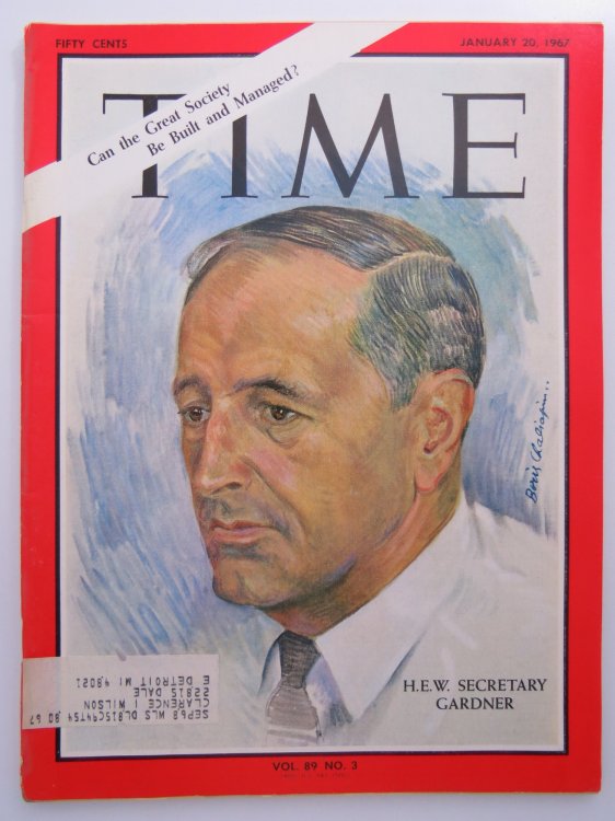 TIME MAGAZINE, JANUARY 20, 1967 (H. E. W. SECRETARY JOHN GARDNER COVER)