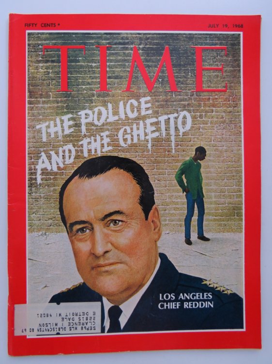 TIME MAGAZINE JULY 19, 1968 (THE POLICE AND THE GHETTO LOS ANGELES CHIEF REDDIN)
