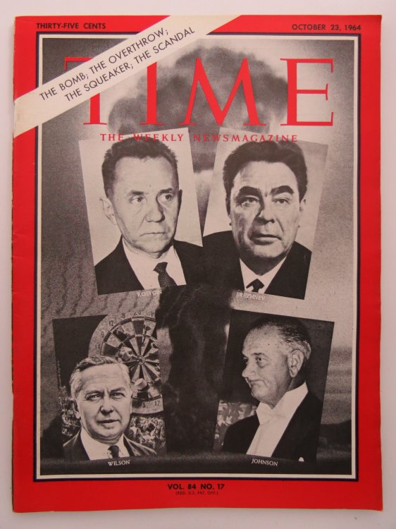 TIME MAGAZINE OCTOBER 23, 1964 (THE BOMB; THE OVERTHROW; THE SQEAKER; THE SCANDEL)