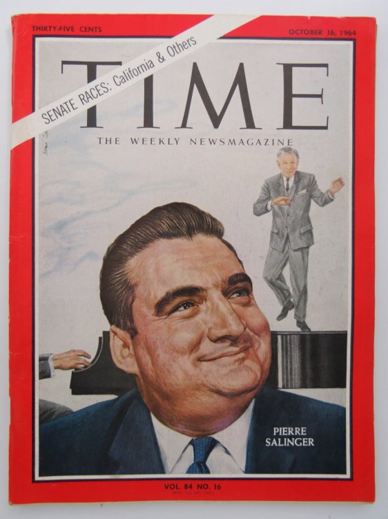 TIME MAGAZINE OCTOBER 16, 1964 (PIERRE SALINGER)