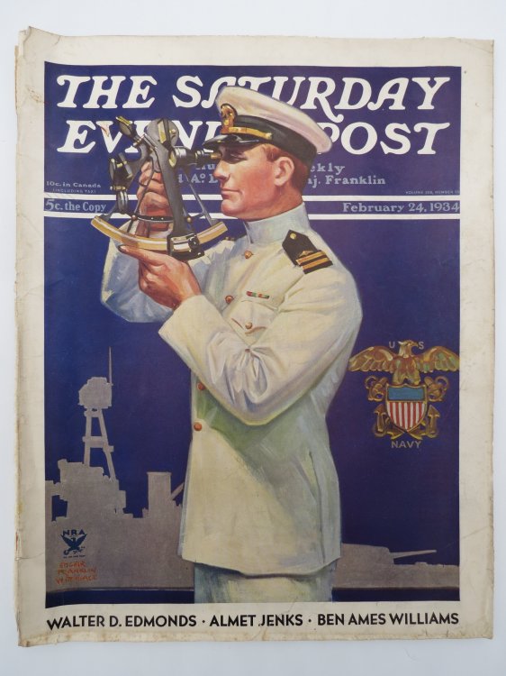 THE SATURDAY EVENING POST - FEBRUARY 24, 1934 (NAVY ADMIRAL ILLUSTRATION BY EDGAR FRANKLIN WITTMACK)
