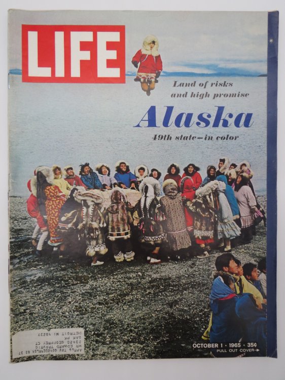 LIFE MAGAZINE OCTOBER 1, 1965 (NATIVE ALASKANS COVER; ALASKA, 49TH STATE-IN COLOR)