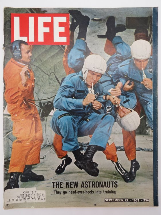 LIFE MAGAZINE, SEPTEMBER 27, 1963 (THE NEW ASTRONAUTS HEAD OVER HEELS INTO TRAINING)