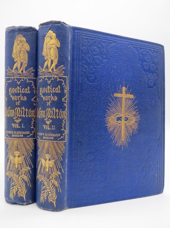 THE POETICAL WORKS OF JOHN MILTON (COMPLETE 2 VOLUME SET) With a Memoir, & Critical Remarks on His Genius & Writings by James Montgomery; & One Hundred & Twenty Engravings by John Thompson, S. & T. Williams, O. Smith. , J. Linton, Etc. from Drawings by William Harvey
