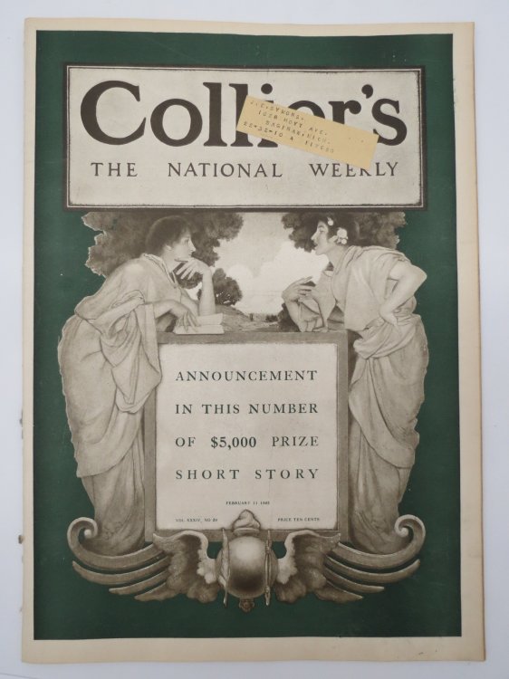 COLLIER'S - FEBRUARY 11, 1905 (MAXFIELD PARRISH COVER; FREDERIC REMINGTON, ARGUMENT WITH TOWN MARSHALL CENTERFOLD)