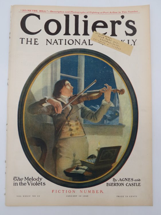 COLLIER'S WEEKLY MAGAZINE - JANUARY 14, 1905 (FRANK LEYENDECKER COVER, VIOLINIST)