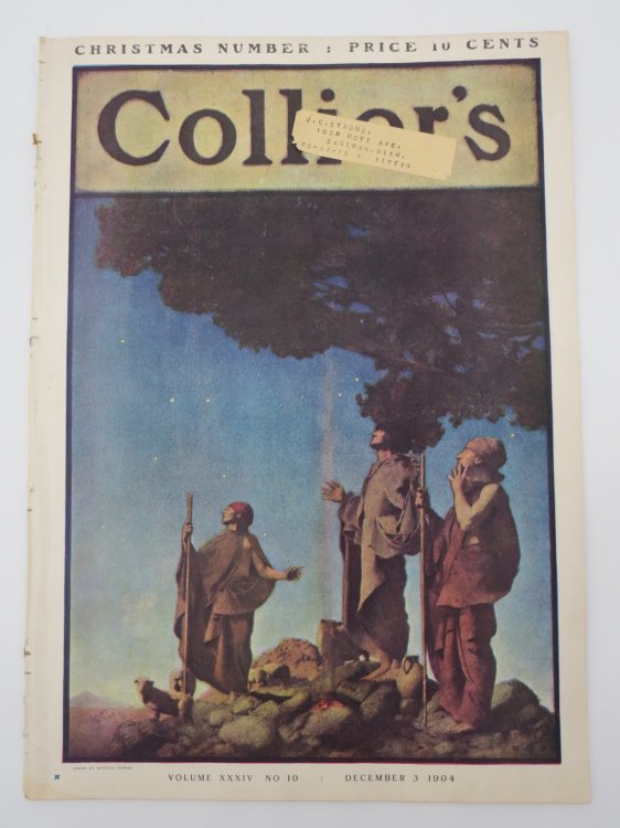 COLLIER'S WEEKLY MAGAZINE - DECEMBER 3, 1904 (MAXFIELD PARRISH COVER; JESSIE WILLCOX SMITH CHRISTMAS EVE; FREDERIC REMINGTON SNOW-BOUND CHRISTMAS)