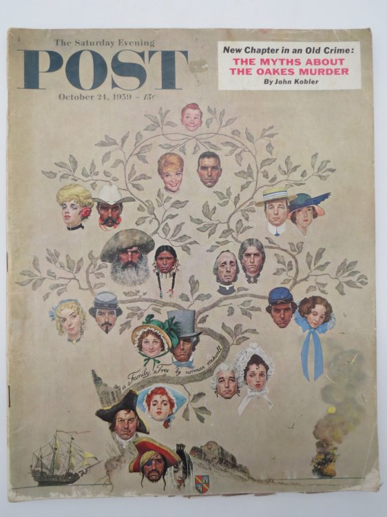 THE SATURDAY EVENING POST MAGAZINE, OCTOBER 24, 1959 (NORMAN ROCKWELL FAMILY TREE COVER)