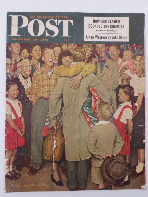 SATURDAY EVENING POST MAGAZINE, DECEMBER 25, 1948 (NORMAN ROCKWELL HOME FOR CHRISTMAS COVER)