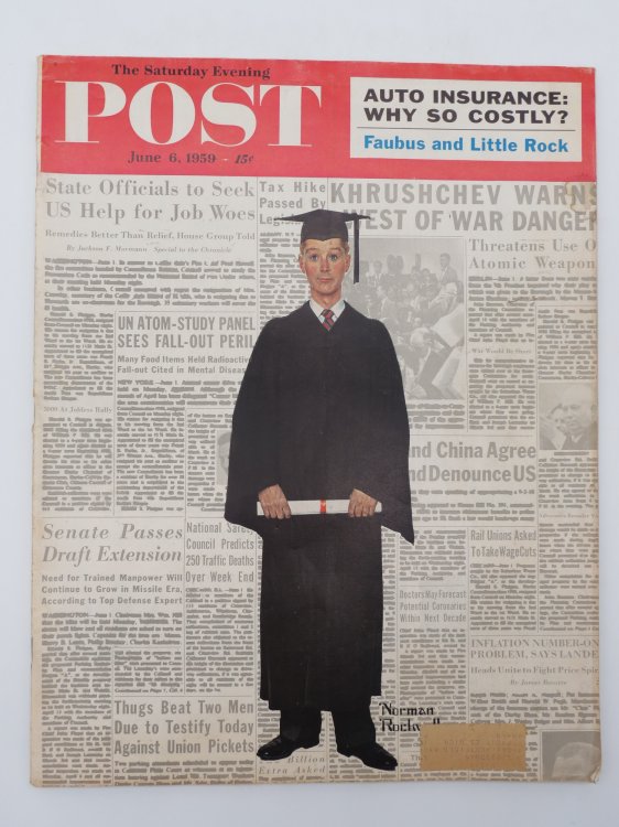 THE SATURDAY EVENING POST MAGAZINE, JUNE 6, 1959 (NORMAN ROCKWELL GRADUATE COVER)