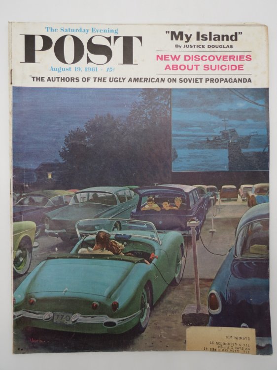 THE SATURDAY EVENING POST MAGAZINE, AUGUST 19, 1961 (GEORGE HUGHES DRIVE-IN COVER)