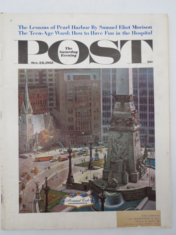 THE SATURDAY EVENING POST MAGAZINE, OCTOBER 28, 1961 (JOHN FALTER MONUMENT CIRCLE COVER)