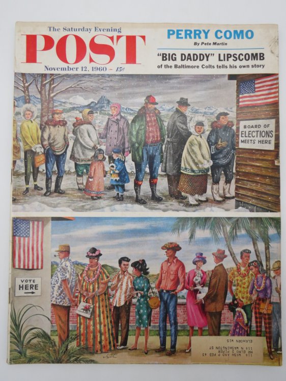 THE SATURDAY EVENING POST MAGAZINE, NOVEMBER 12, 1960 (ALAJALOV VOTING RIGHTS COVER)