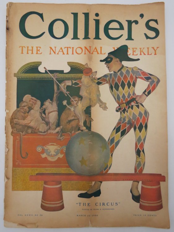 COLLIER'S WEEKLY MAGAZINE - MARCH 24, 1906 (FRANK LEYENDECKER CIRCUS COVER - GAY INTEREST)