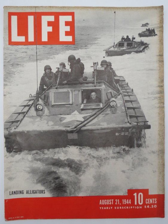 LIFE MAGAZINE FROM AUGUST 21, 1944 (LANDING ALLIGATORS)