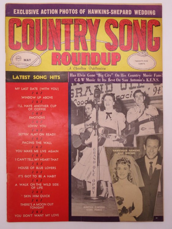COUNTRY SONG ROUNDUP MAGAZINE, MAY 1961 (2 PAGE ELVIS PRESLEY FEATURE - PHOTOS & FAN LETTERS)