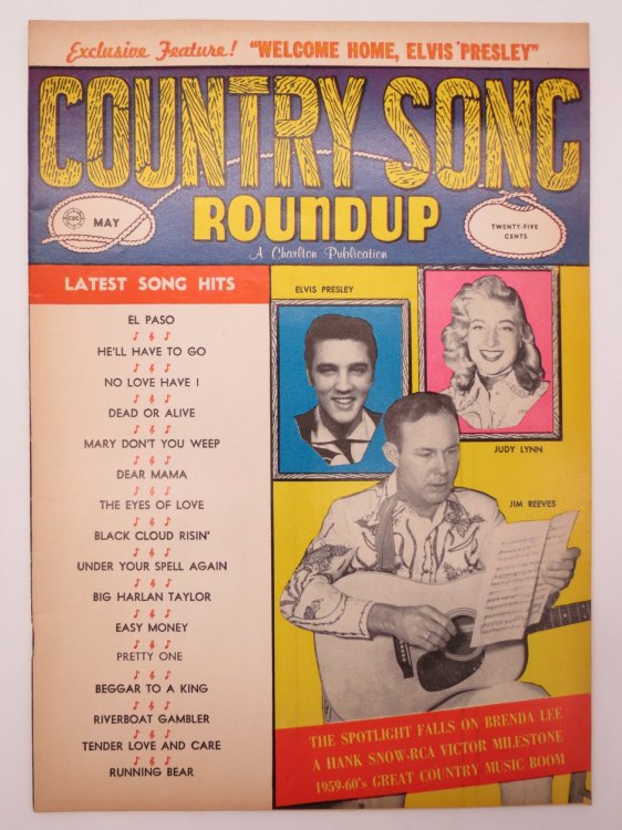 COUNTRY SONG ROUNDUP MAGAZINE, MAY 1960 ( ELVIS PRESLEY COVER & 4 PAGE FEATURE)