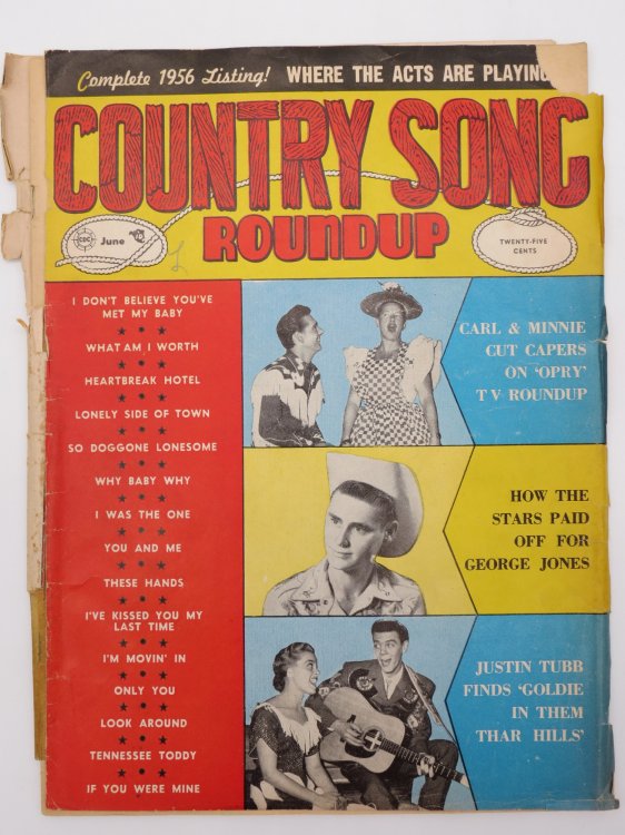 COUNTRY SONG ROUNDUP MAGAZINE, JUNE 1956 ( ELVIS PRESLEY INSIDE FRONT COVER AD HEARTBREAK HOTEL)