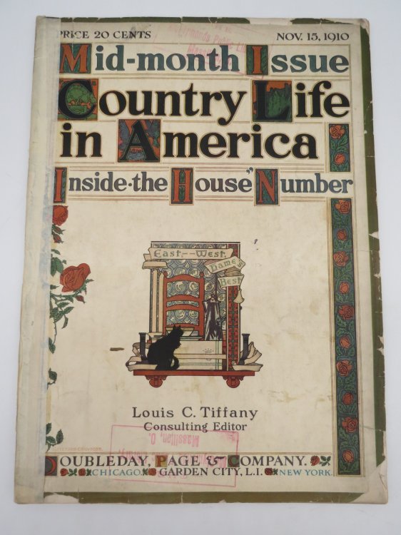COUNTRY LIFE IN AMERICA MAGAZINE, NOVEMBER 15, 1910 (LOUIS C. TIFFANY, CONSULTING EDITOR)