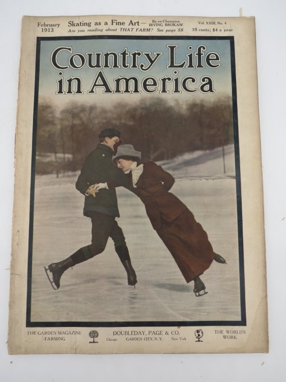 COUNTRY LIFE IN AMERICA MAGAZINE, FEBRUARY 1913 (SKATING AS A FINE ART BY IRVING BROKAW)
