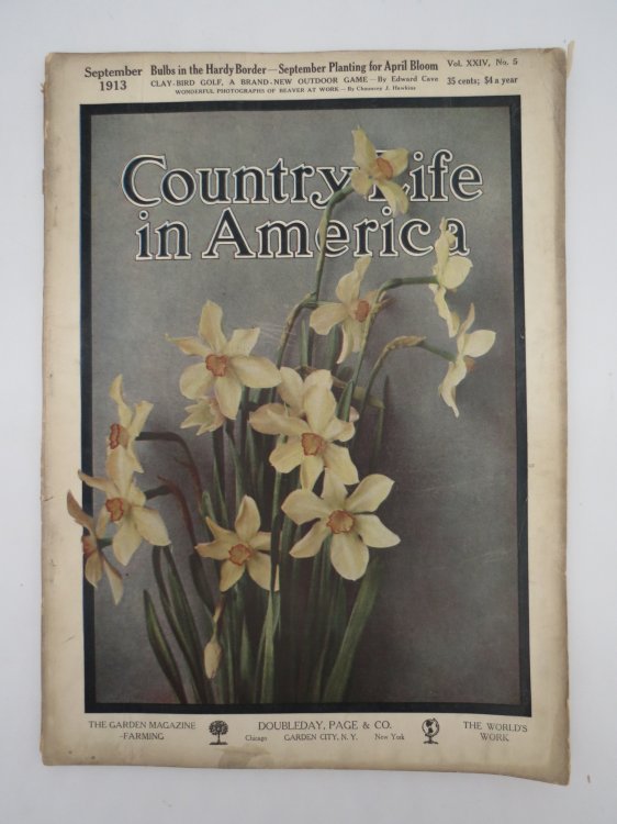 COUNTRY LIFE IN AMERICA MAGAZINE, SEPTEMBER 1913 (BULBS IN HARDY BORDER; CLAY-BIRD GOLF)