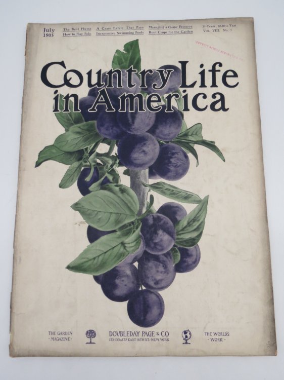COUNTRY LIFE IN AMERICA MAGAZINE, JULY 1905 (A GRASS ESTATE THAT PAYS; MANAGING A GAME PRESERVE)