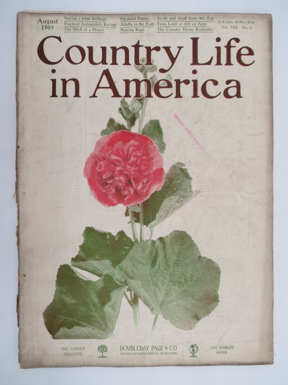 COUNTRY LIFE IN AMERICA MAGAZINE, AUGUST 1905 (SHETLAND PONIES; PRACTICAL AUTOMOBILE RACING)