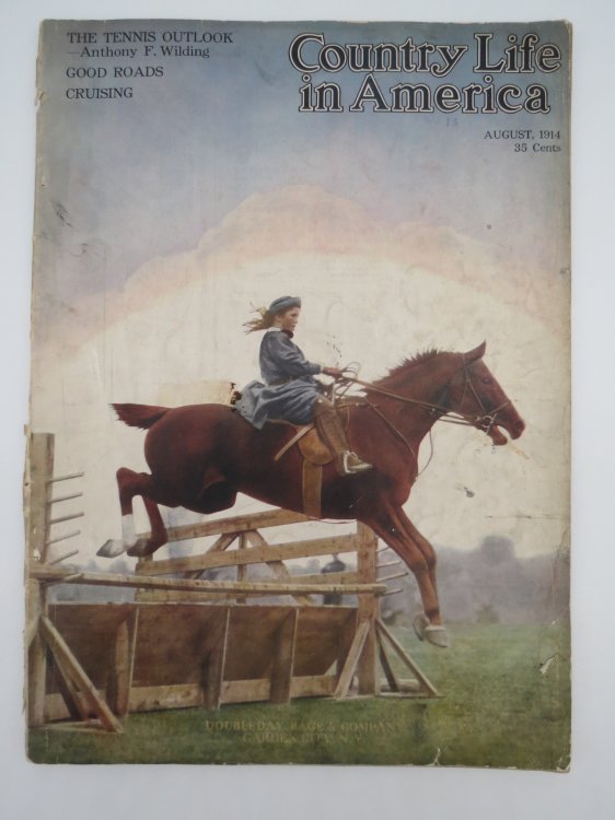 COUNTRY LIFE IN AMERICA MAGAZINE, AUGUST 1914 (TENNIS OUTLOOK; GOOD ROADS; CRUISING)