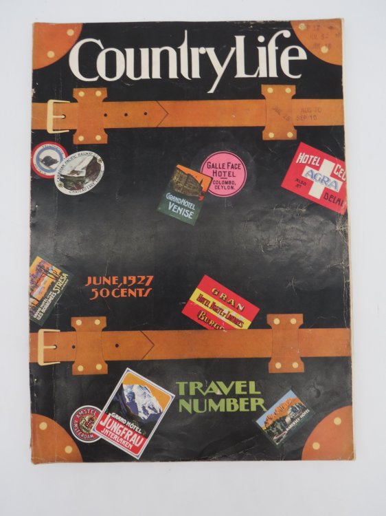 COUNTRY LIFE MAGAZINE, JUNE 1927 (TRAVEL NUMBER; FIREMEN IN JOHNS-MANVILLE AD)