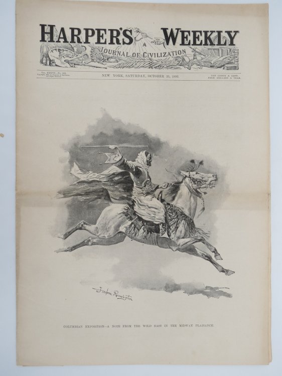 HARPER'S WEEKLY MAGAZINE, OCTOBER 21, 1893 (THE ADVENTURES OF SHERLOCK HOLMES; FREDERIC REMINGTON COVER)