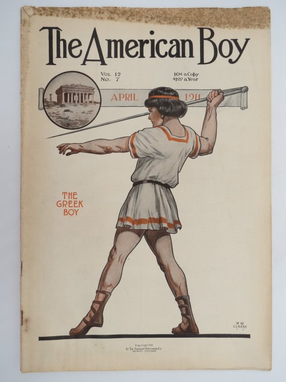 THE AMERICAN BOY MAGAZINE, APRIL 1911 (THE GREEK BOY COVER)