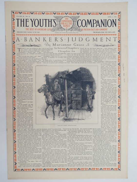 THE YOUTH'S COMPANION, APRIL 6, 1916 (OVERLAND MODEL 75 FULL-PAGE BACK COVER AD)