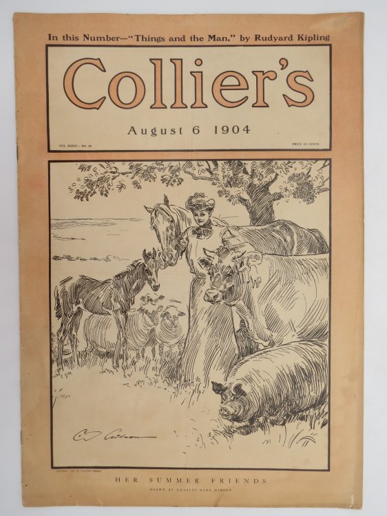 HARPER'S WEEKLY MAGAZINE, AUGUST 6, 1904 (RUDYARD KIPLING POEM FIRST PUBLISHED: THINGS AND THE MAN)