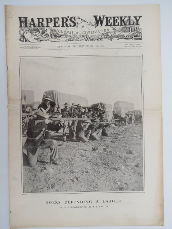 HARPER'S WEEKLY MAGAZINE, MARCH 10, 1900 (FREDERIC REMINGTON CENTERFOLD - the frozen sheep-herder)