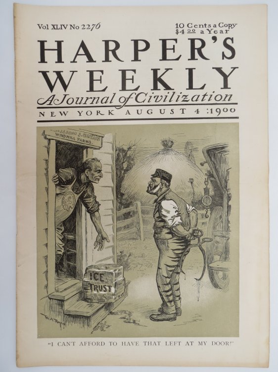 HARPER'S WEEKLY MAGAZINE, AUGUST 4, 1900 (WILLIAM JENNING BRYAN POLITICAL COVER)