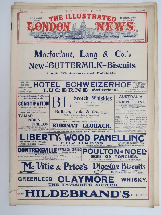 THE ILLUSTRATED LONDON NEWS, MAY 25, 1912 (QUARTERFOLD ELECTION MAP