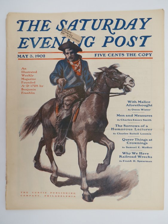 THE SATURDAY EVENING POST, MAY 3, 1902 (COWBOY ON HORSE COVER)