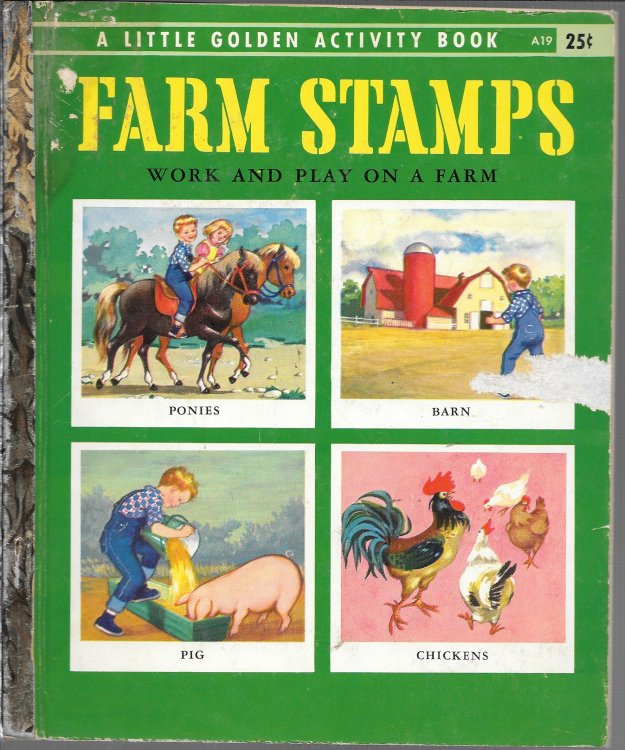FARM STAMPS: WORK AND PLAY ON A FARM A LITTLE GOLDEN ACTIVITY BOOK.