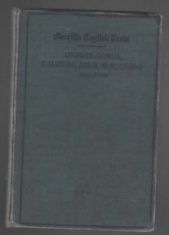 LYCIDAS, COMUS, L'ALLEGRO, IL PENSEROSO AND OTHER POEMS