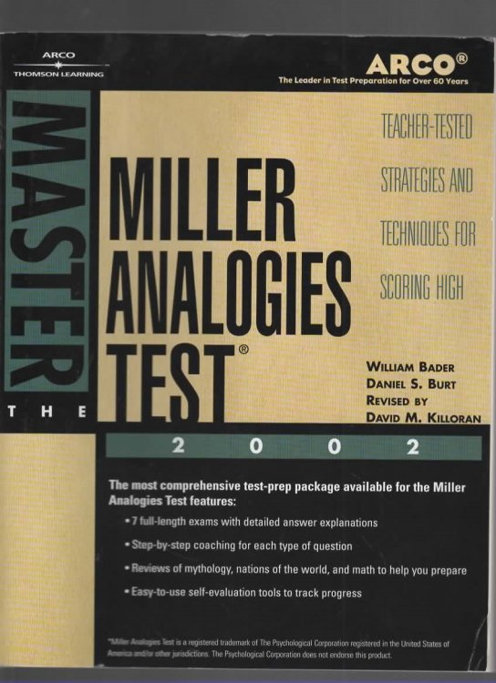 MASTER THE MILLER ANALOGIES TEST 2002