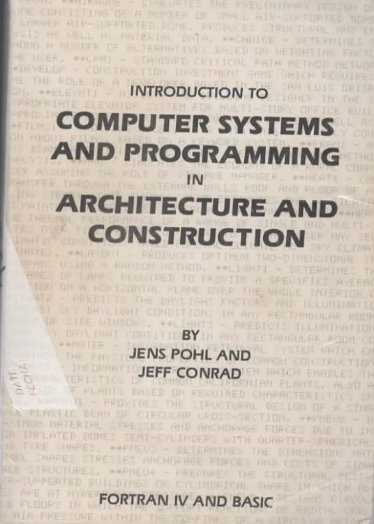 Introduction to Computer Systems and Programming in Architecture and Construction
