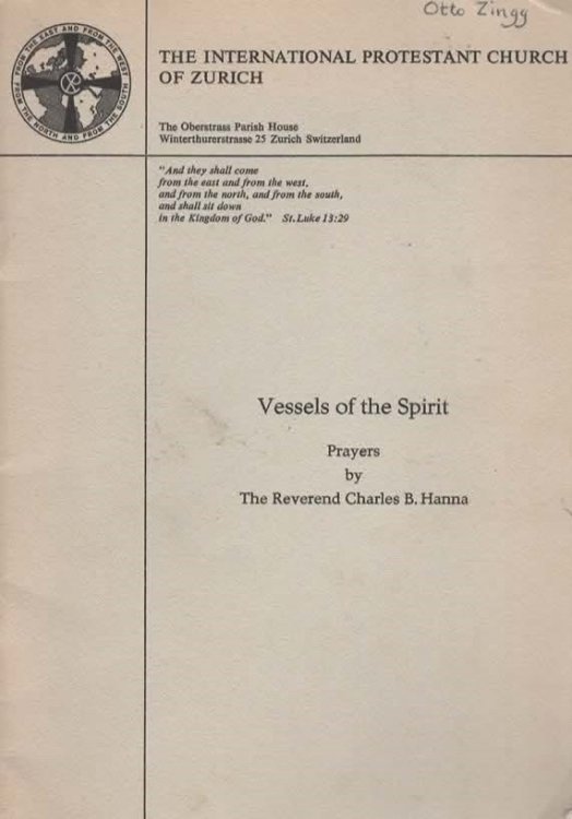 VESSELS OF THE SPIRIT - PRAYERS BY THE REVEREND CHARLES B. HANNA