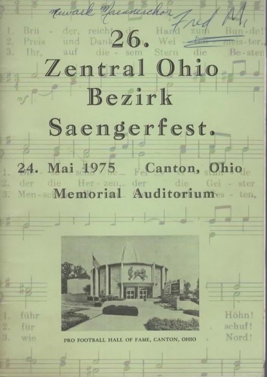 26. Zentral Ohio Bezirk Saengerfest, 24. Mai 1975
